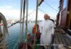 Il Papa al Porto turistico di Ostia sulla nave della Pace e dei giovani